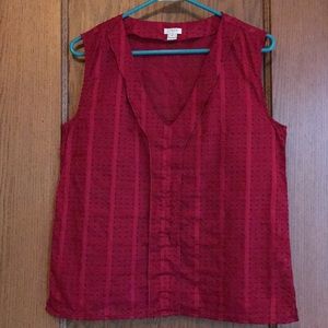 J. Crew red cotton top size medium EUC, rich color